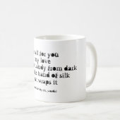 Gedicht over liefde en duisternis koffiemok (Voorkant rechts)