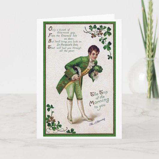 Gedicht over St. Patrick's Day, vintage Kaart (Voorkant)
