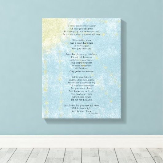 Gedicht over Verlies en Verdriet Canvas Afdruk (Insitu (Houten vloer))