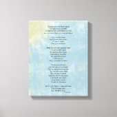 Gedicht over Verlies en Verdriet Canvas Afdruk (Voorkant)