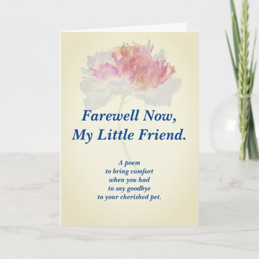 Gedicht: Pet Loss Sympathy FLST Gevouwen Groet Kaart (Voorkant)