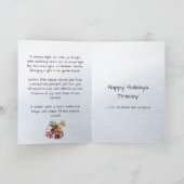 Gedicht Rijm Schattige Rendier Sneeuwvlokken Kinde Feestdagen Kaart (Binnen)