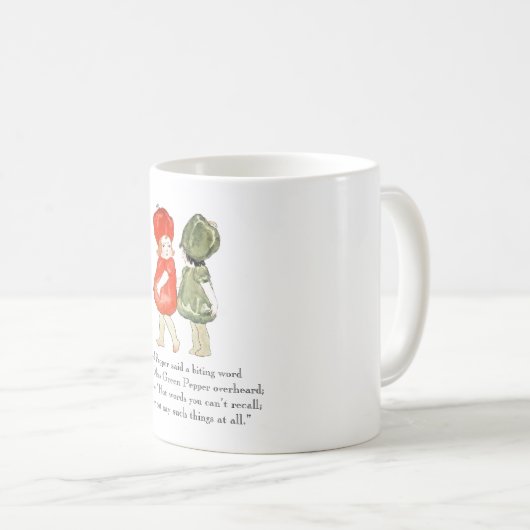  gedicht Rode groene peper Schattigee Kinder groen Koffiemok (Voorkant rechts)