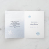 Gedicht Scandi Winter Blauw Blauw Bladeren Sneeuwv Feestdagen Kaart (Binnen)