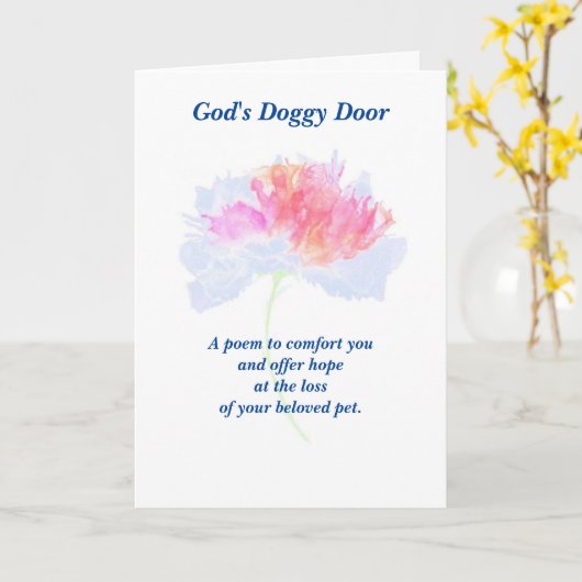 Gedicht: Speciale herinneringen aan huisdieren FL, Kaart (Gele Bloem)