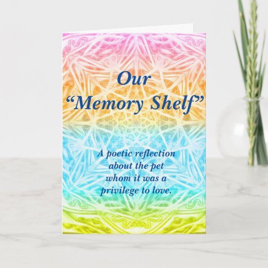 Gedicht: Speciale herinneringen van een Pet, gevou Kaart (Voorkant)