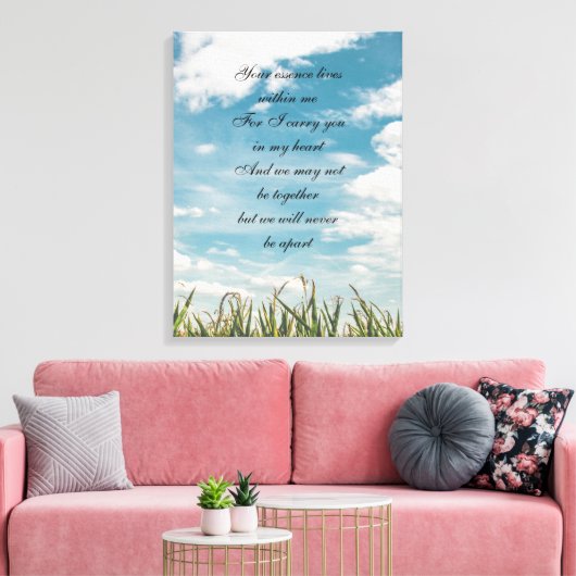 gedicht ter nagedachtenis canvas afdruk (Insitu (Woonkamer))