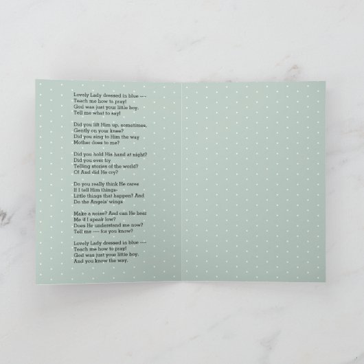 Gedicht van de Heilige Maagd Maria Kaart (Binnen)