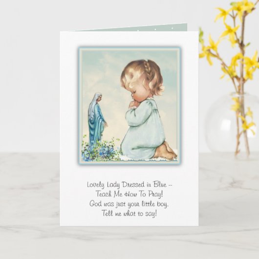 Gedicht van de Heilige Maagd Maria Kaart (Gele Bloem)