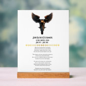 Gedicht van de motorrijder acryl bord (Neutraal)