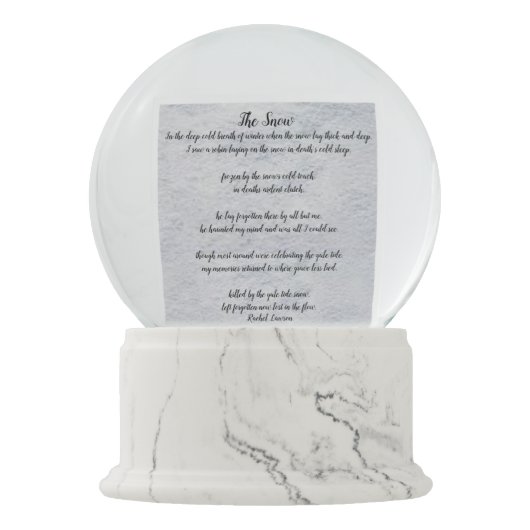 Gedicht van mij De sneeuw Sneeuwbol (Voorkant)