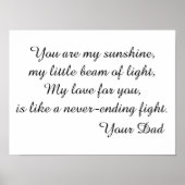 Gedicht van vader op dochter poster (Voorkant)