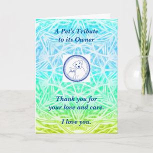 Gedicht: vergoeding van het verlies aan huisdieren kaart