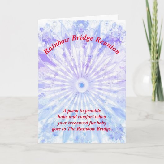 Gedicht: vergoeding van het verlies aan huisdieren kaart (Voorkant)