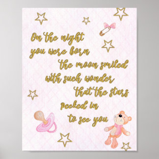 Gedicht voor de kinderkamer of slaapkamer van een  poster