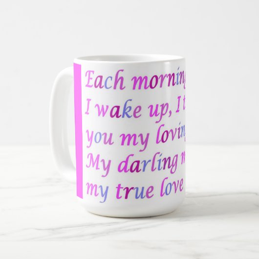 Gedicht voor een geliefde gemengde kleuren fancy s koffiemok (Voorkant links)