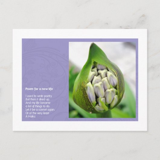 Gedicht voor het nieuw Leven Briefkaart (Voorkant)