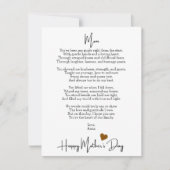 Gedicht voor mama Modern Moederdag Kaart (Voorkant)