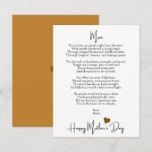 Gedicht voor mama Modern Moederdag Kaart (Voorkant / Achterkant)