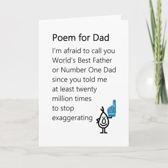 gedicht voor papa - een grappig gedicht van kaart | zazzle.nl
