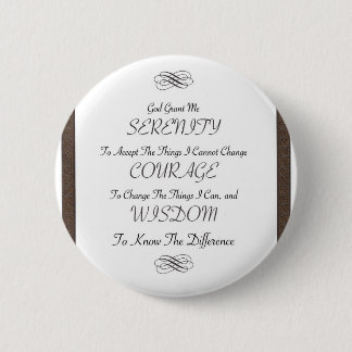gedicht voor serenity met metalen goudstrip ronde button 5,7 cm