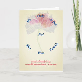 Gedicht Vrouw Pet Loss Sympathie Gevouwen Kaart