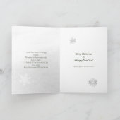 Gedicht Winter Scene Sneeuwvlokken Groen Kerstmis Feestdagen Kaart (Binnen)