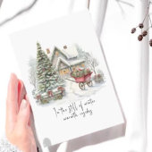 Gedicht Witte Rode Barrow Greenery Pine Kerstboom Feestdagen Kaart