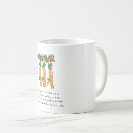  gedicht wortel groente schattige dames Mok (Voorkant rechts)