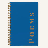 "Gedichten" Gedichtenjournaal in blauw & goud Notitieboek (Voorkant)