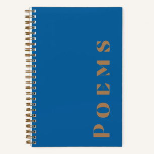 "Gedichten" Gedichtenjournaal in blauw & goud Notitieboek