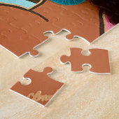 Gedichten in haar puzzelbundel legpuzzel (Zijkant)