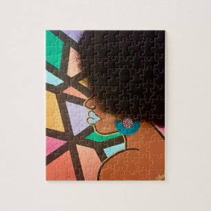 Gedichten in haar puzzelbundel legpuzzel
