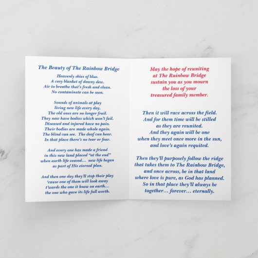 Gedichtenreünie bij de Regenboogbrug gevouwen Kaar Kaart (Binnen)