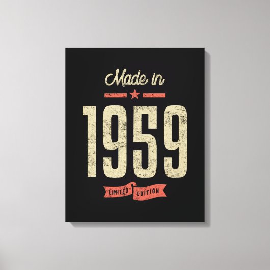 Gediend in 1959, Birthday Gift Canvas Afdruk (Voorkant)