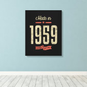 Gediend in 1959, Birthday Gift Canvas Afdruk (Insitu (Houten vloer))