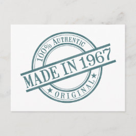 Gediend in 1967, geboortejaar rond rubberstempel L Briefkaart