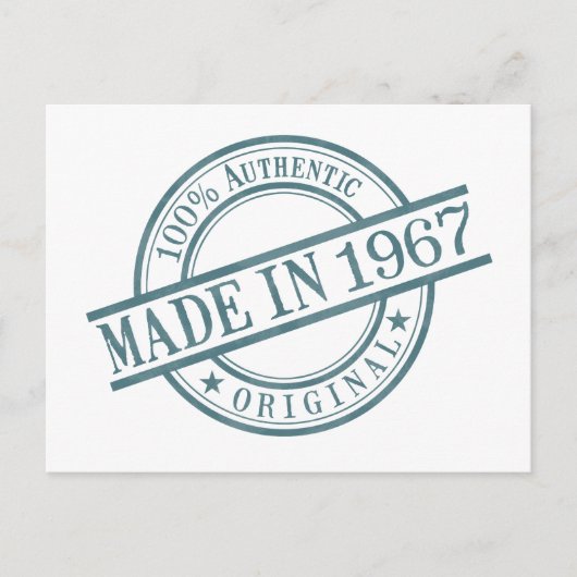 Gediend in 1967, geboortejaar rond rubberstempel L Briefkaart (Voorkant)