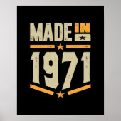 Gediend in 1971, Birthday Gift Poster (Voorkant)
