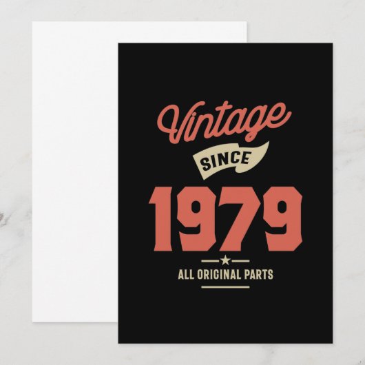 Gediend in 1979, Birthday Gift Kaart (Voorkant / Achterkant)