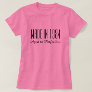 Gediend in 1984 tot perfectie van het shirt voor v