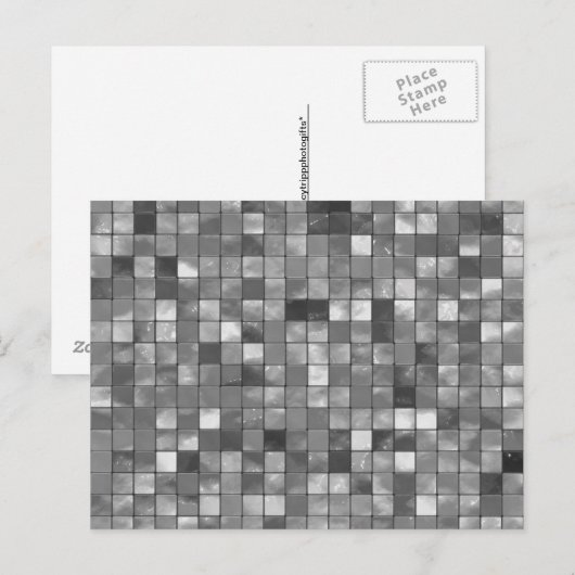 Gedifferentieerd zwart-wit tapijtpatroon briefkaart (Voorkant / Achterkant)