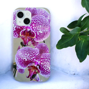 Gedifferentieerde Paarse orchidee close-up foto iPhone 15 Case