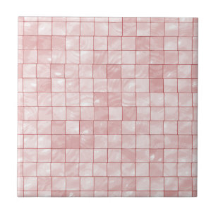 Gedifferentieerde pasta, Girly Pink Tile Pattern Tegeltje
