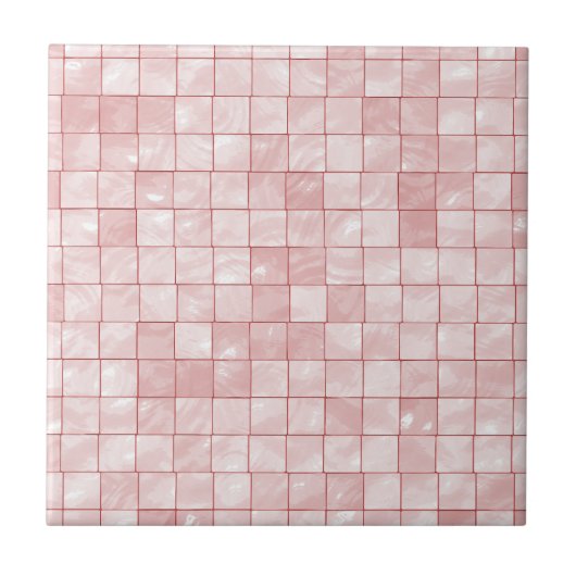 Gedifferentieerde pasta, Girly Pink Tile Pattern Tegeltje (Voorkant)