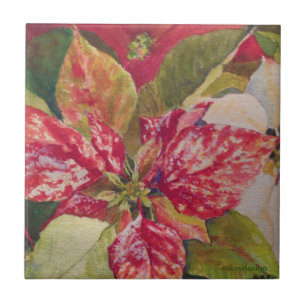 Gedifferentieerde Poinsettia Tile Tegeltje