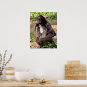 Gedifferentieerde spinaap op feestdag poster (Keuken)