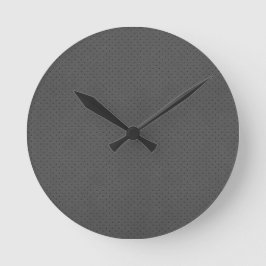 Gedigitaliseerde print van geperforeerd grijs leer ronde klok