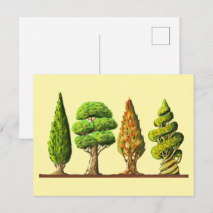gedigitaliseerde tekening van drie gebeeldhouwde b briefkaart