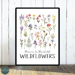 gedijen in het wild | Botanische wilde bloemen Poster